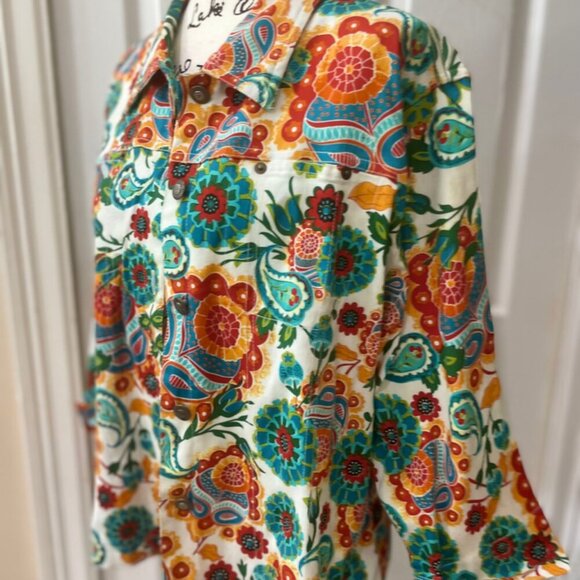 PSYCHEDELIC PAISLEY 60’STYLE JACKET HIPPIE SUMMER OF LOVE VISUAL FEAST OF PRINT - Picture 3 of 15